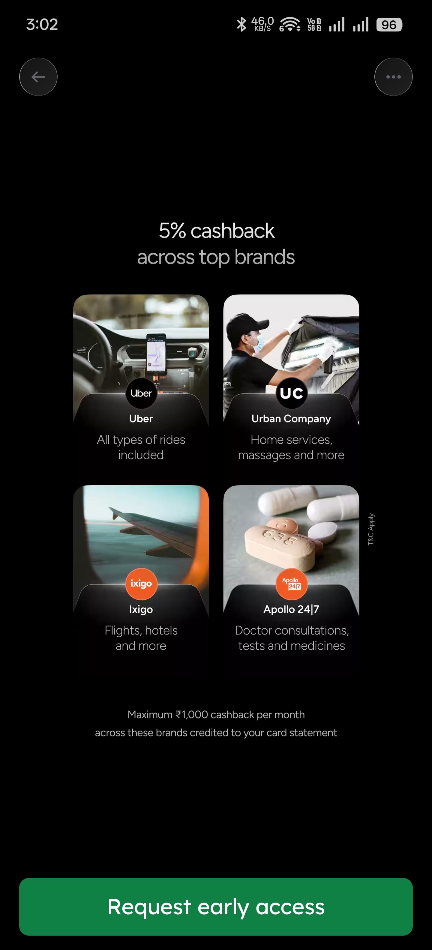 Partner-brand cashback promotional screen; official ixigo exception explained in article