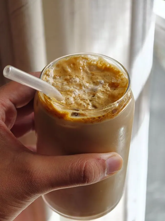 TsaTekk Chocolate Whey Isolate — whey protein blended into cold coffee